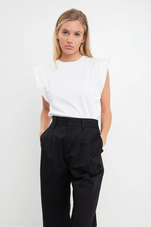 High Waist Pleated Trouser - Straight Line Boutique
