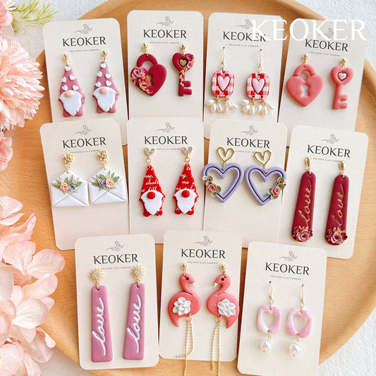 KEOKER Valentines day Heart Polymer Clay Cutters (10 Shapes)