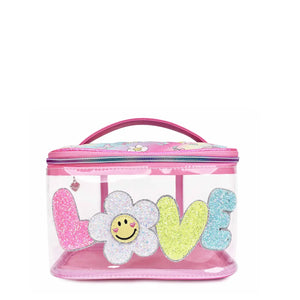 'love' Clear Daisy Glam Bag - Park Street Books & Toys