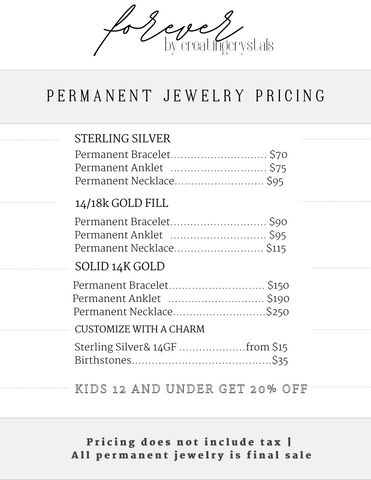 Pricing & Removal of Permanent Jewelry with Forever by CC ...