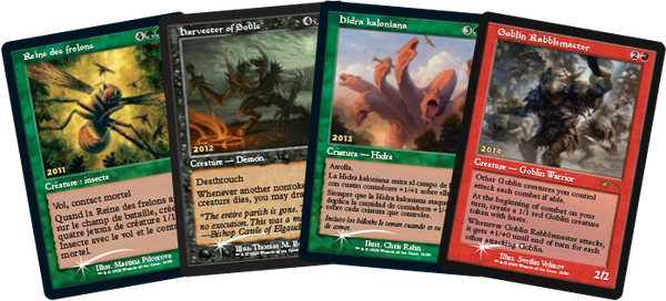 the four 30th anniversary promo cards for wilds of eldraine
