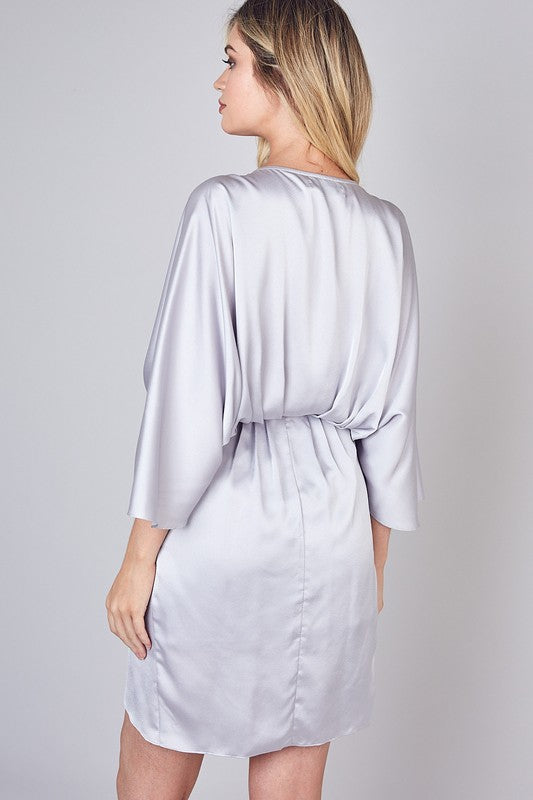 silver kimono dress