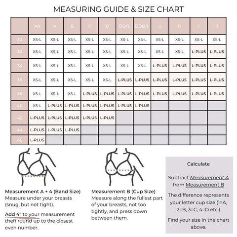 Adjustable Hands Free Pumping Bra Size Chart