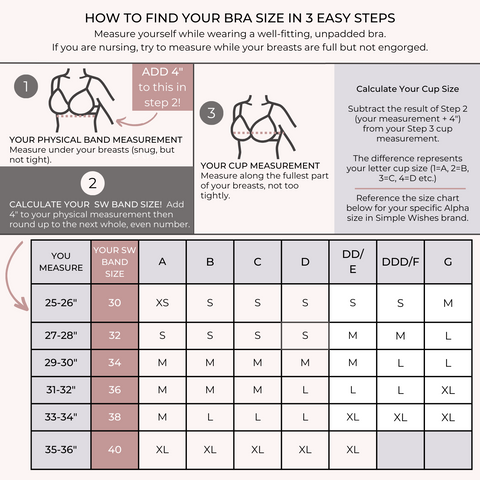Sleep Bra Size Chart – Simple Wishes