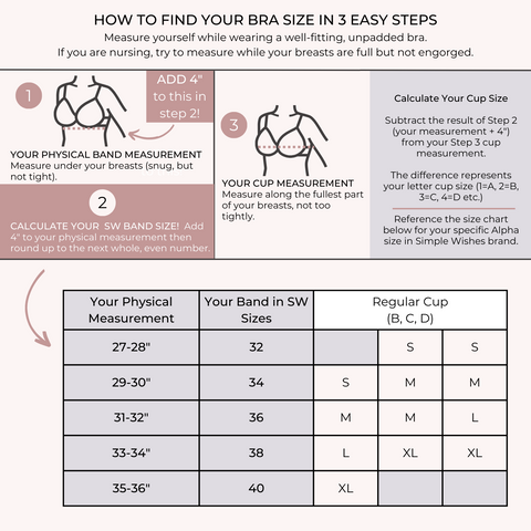 Sports Bra Size Chart – Simple Wishes