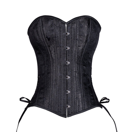 Black Leather Overbust Corset, Slim Silhouette, Regular – Timeless Returns