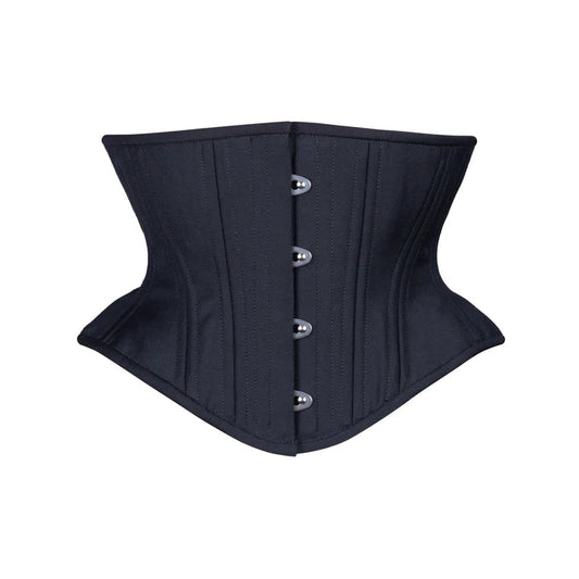 Bourbon Black Cotton Underbust Corset Belt Waist Trainer Shapewear