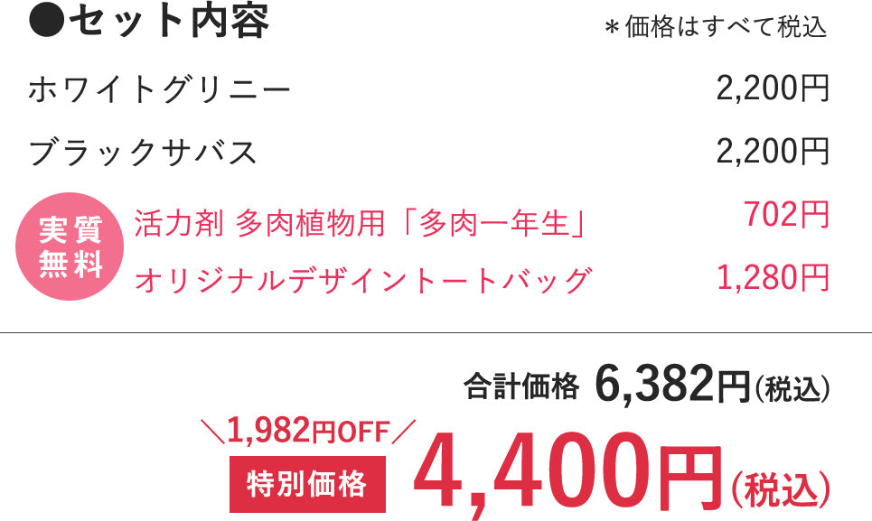 セット内容・価格