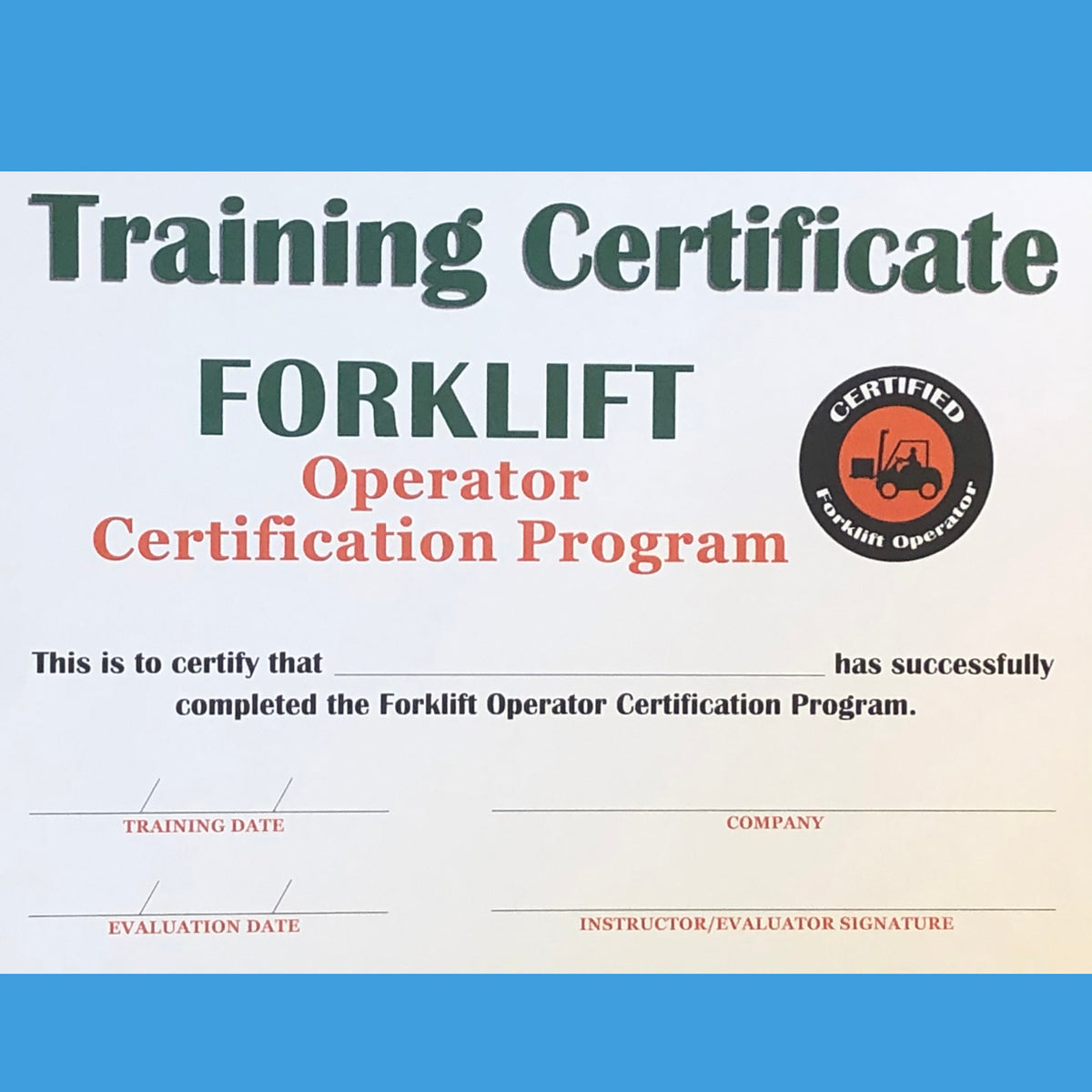 am i forklift certified