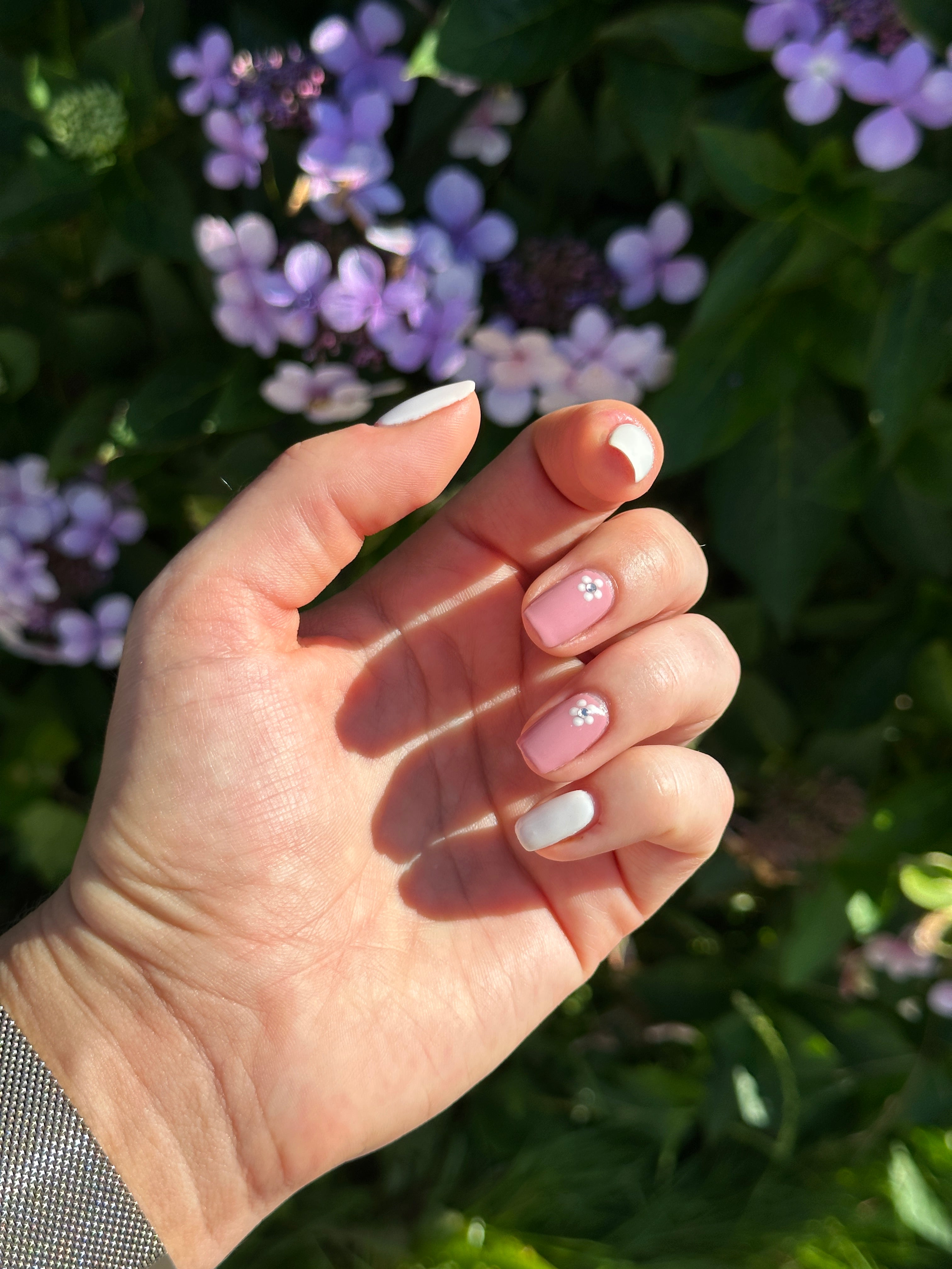 Flower petal nail art Spring Easter nail design