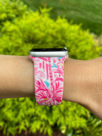 Preppy Palm Silicone Band for Apple Watch PinkIcingByCarolyn