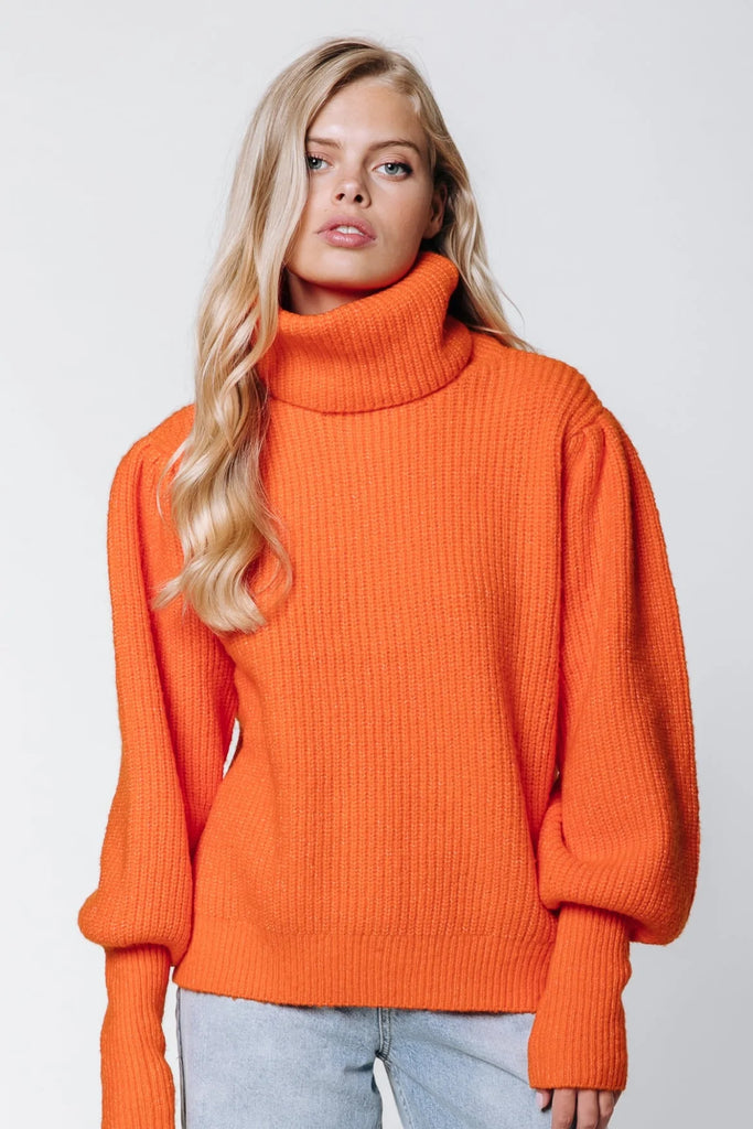 CR Tani knitted roll neck sweater - orange | Gaudi Den Haag