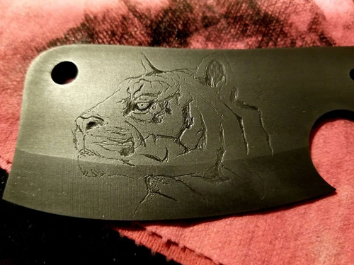 Arrow Freehand Engraved High Carbon Steel Mini CLeaver – No Limit