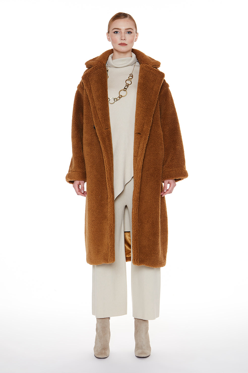 Faux Shearling Long Coat | Shop Beulah Style