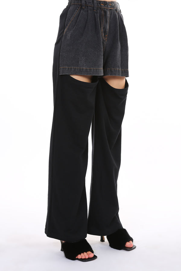 Jenny Rhinestone Denim Cargo Pants - Black – Pippa & Pearl