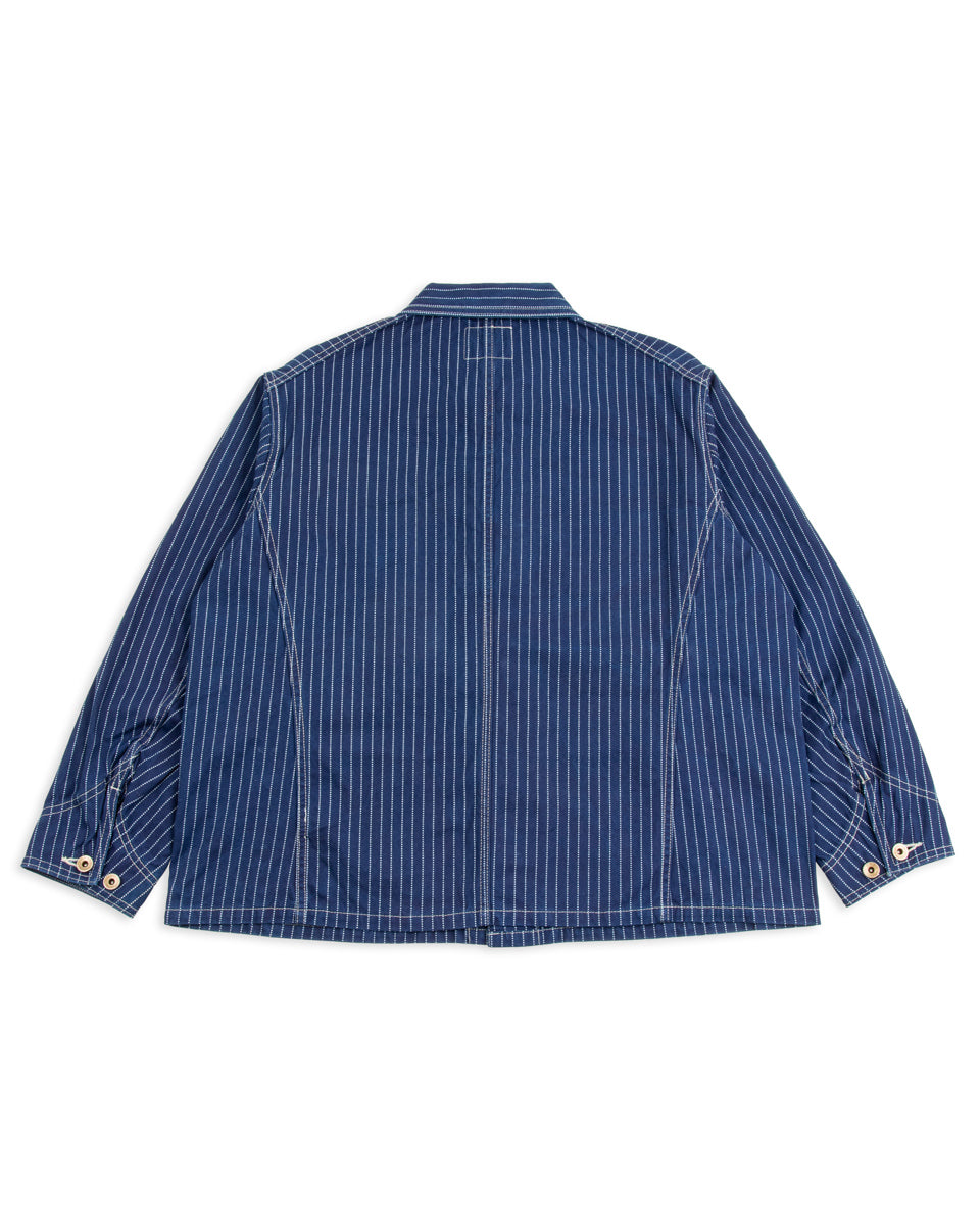 The Real McCoy's 8 Hour Union Indigo Wabash Stripe Chore Jacket