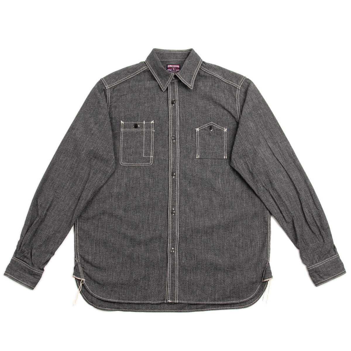 The Real McCoy's 8 Hour Union Twist Chambray Work Shirt - Black