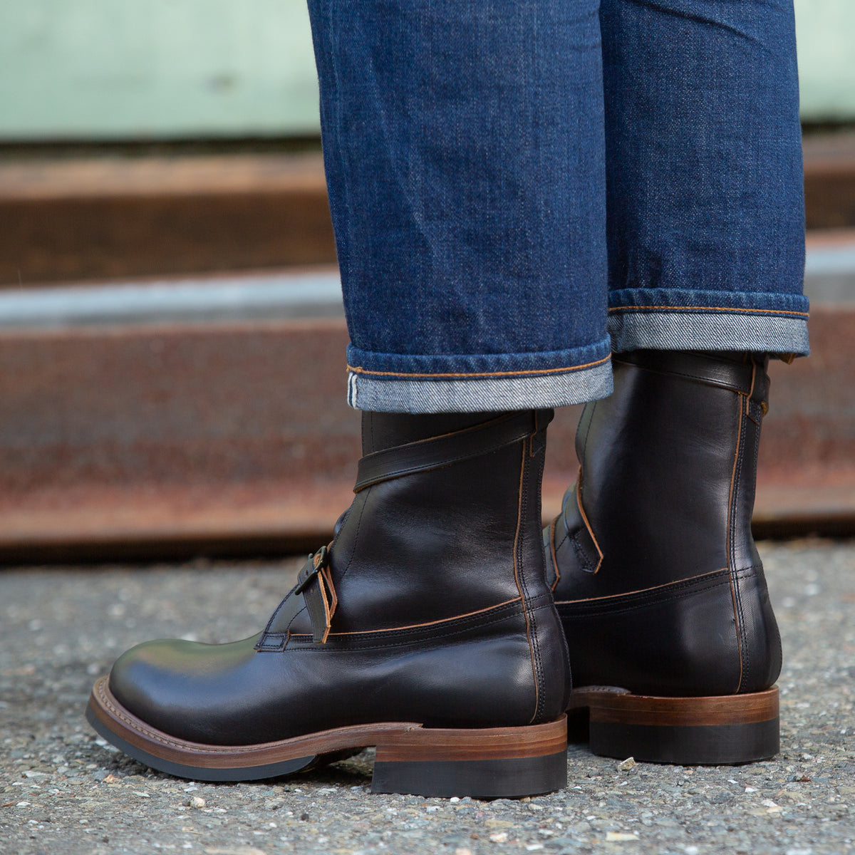 Eastman Leather Clothing Tanker Boots - Black Horsehide - Standard ...