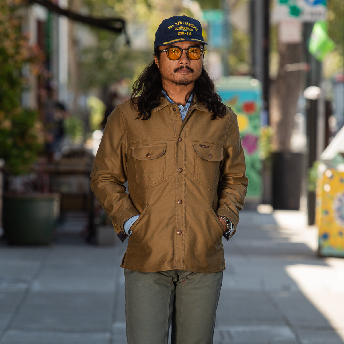 Indigofera Fargo Trucker Jacket - Bedford Green/Beige - Standard & Strange