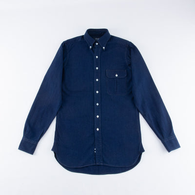 button down navy blue shirt