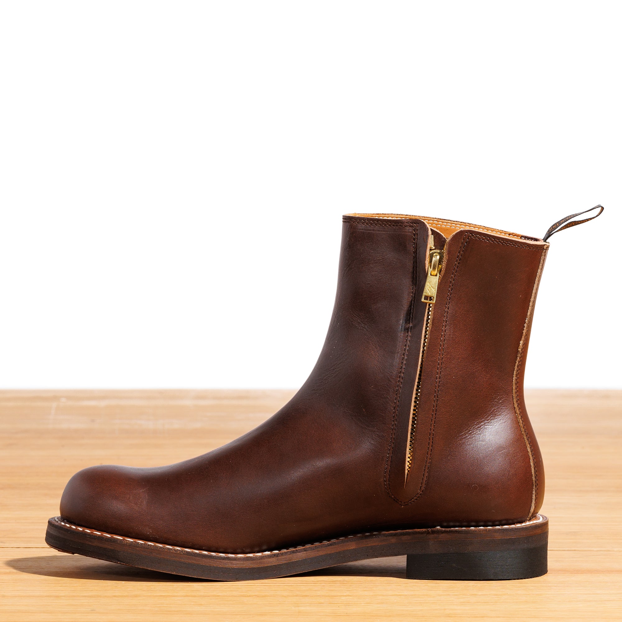 Casper Side Zip Boot - Brown Oil