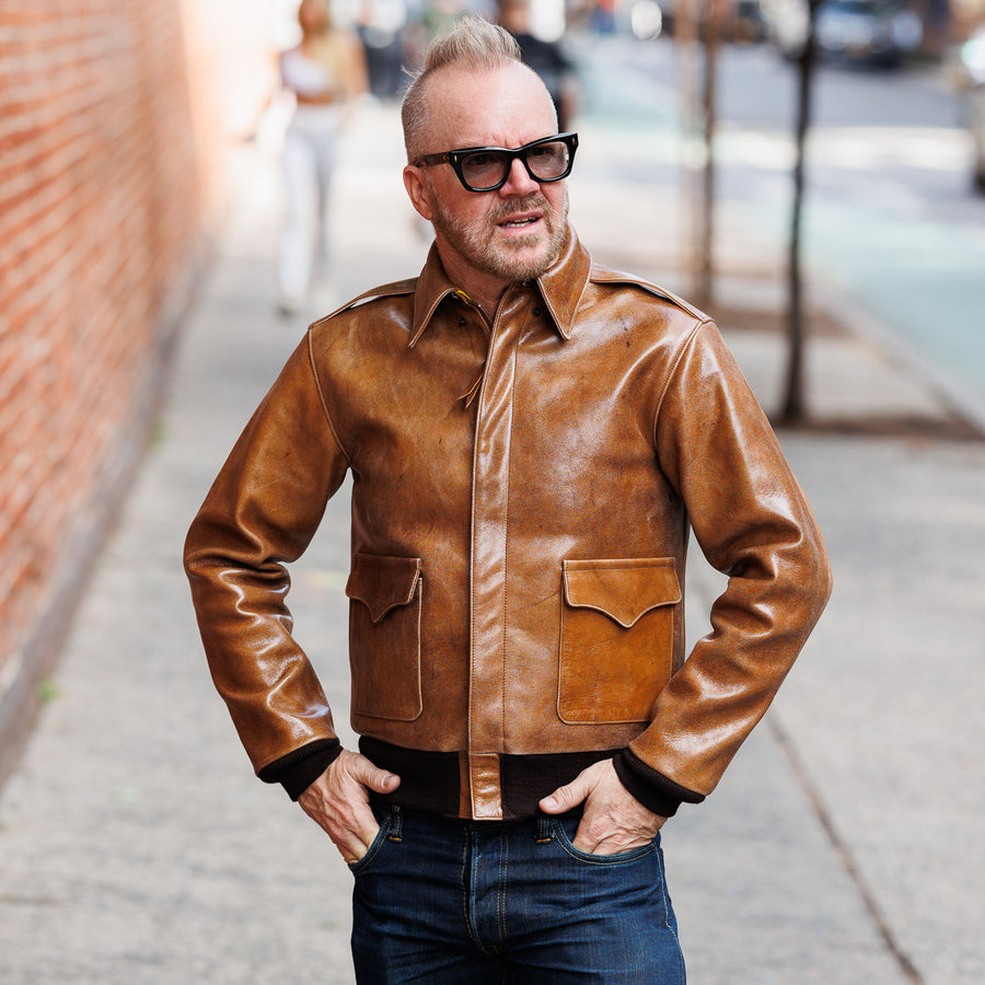 The Real McCoy's Rough Out Leather Western Jacket - Raw Sienna ...