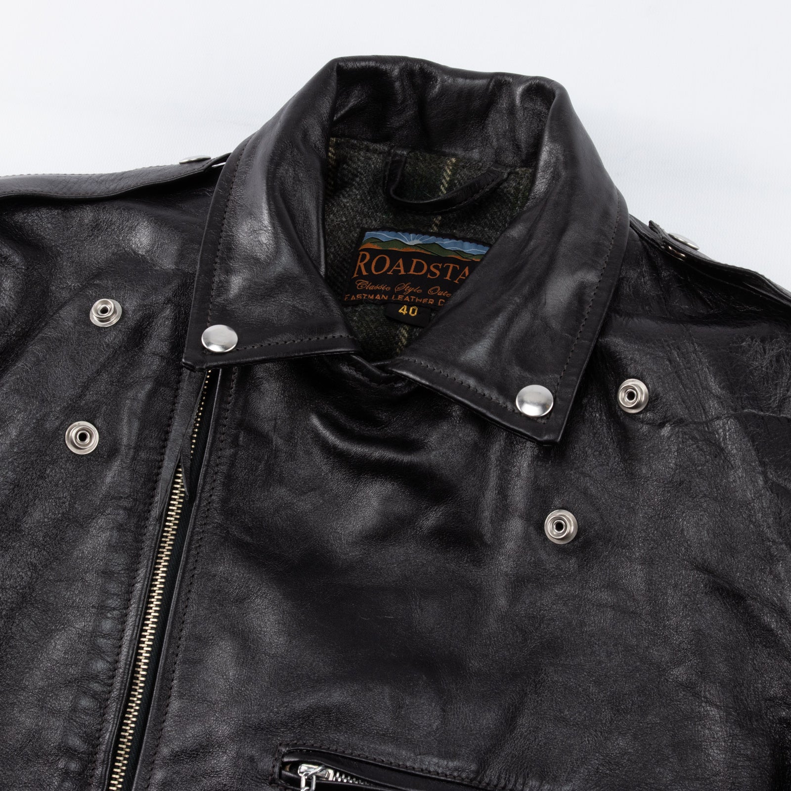 Eastman Leather Clothing Roadstar Jacket - Black Horsehide - Standard ...