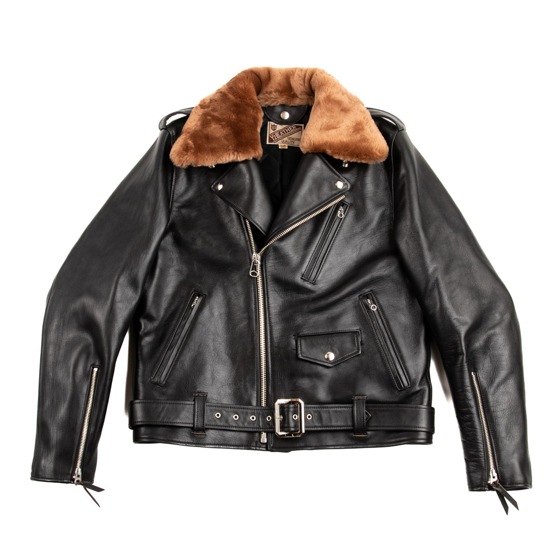 XTIROYAL Dubois Fur Convertible Leather Jacket (Black) at