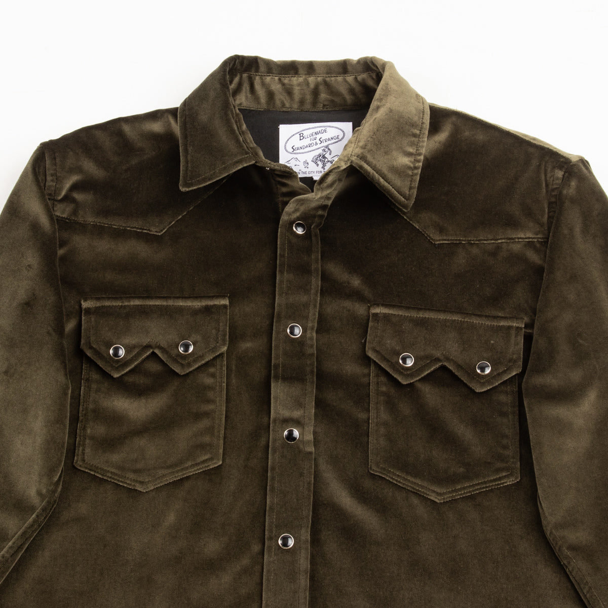 S&S x Blluemade Western Shirt - Green Velvet