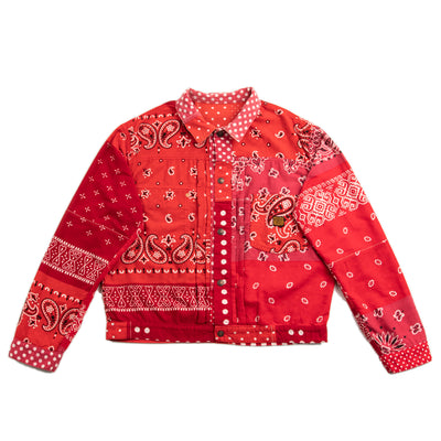 Flannel PolkaDot x Bandana Reversible 1st JKT - Red