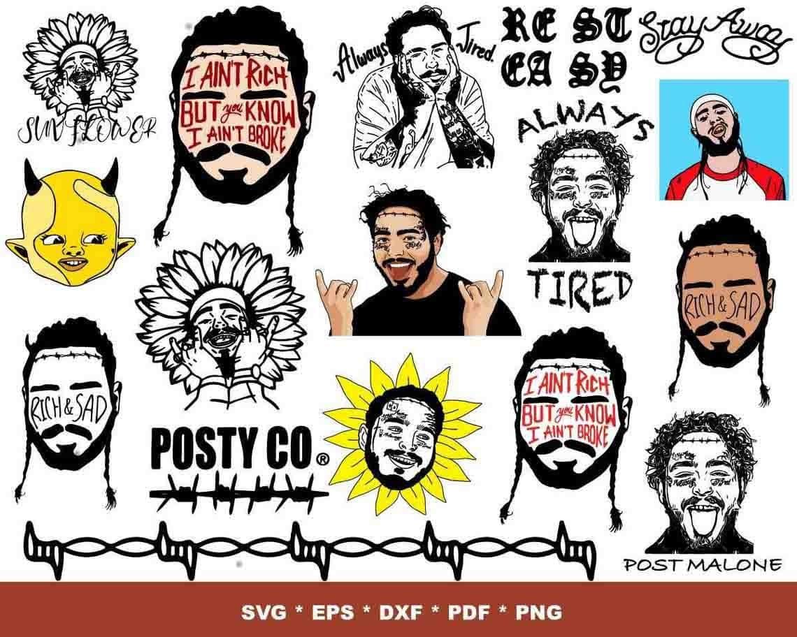 Post Malone SVG Bundle - SVGTOON