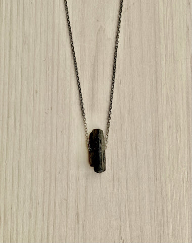 Black Tourmaline Electroplated gold pendant necklace – Fairy Leonie's  Crystals