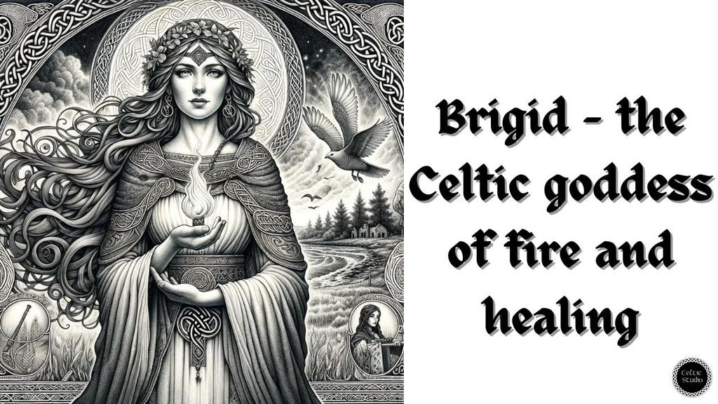 Illustration of Brigid, the Celtic goddess of fire and healing