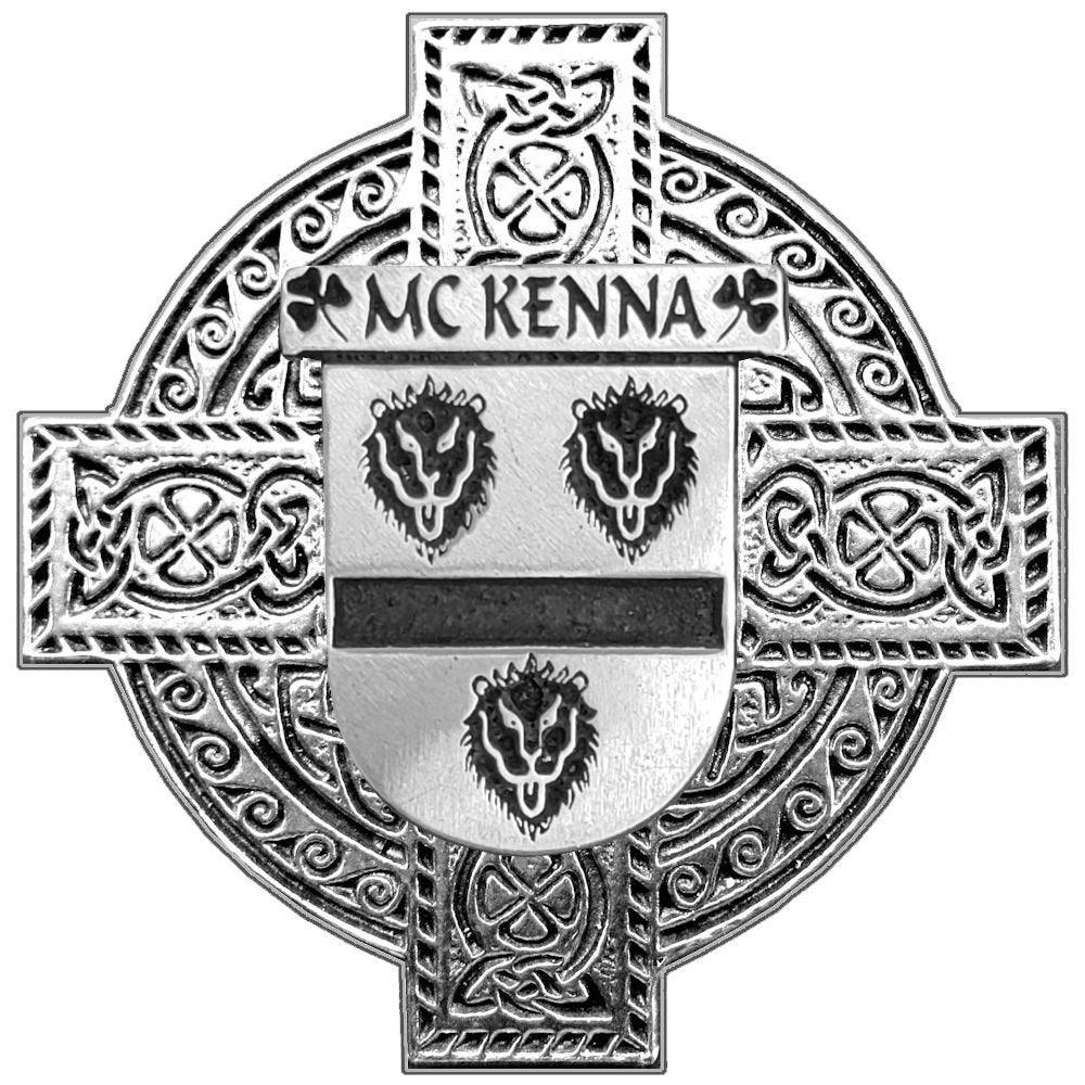 McKenna Irish Family Coat Of Arms Celtic Cross Badge – Celtic Studio