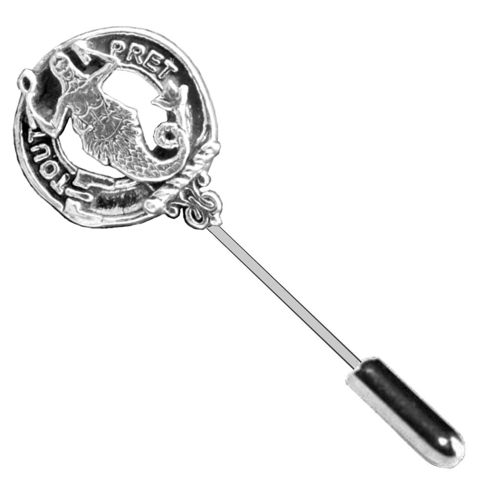 Murray Clan Crest Stick or Cravat pin, Sterling Silver