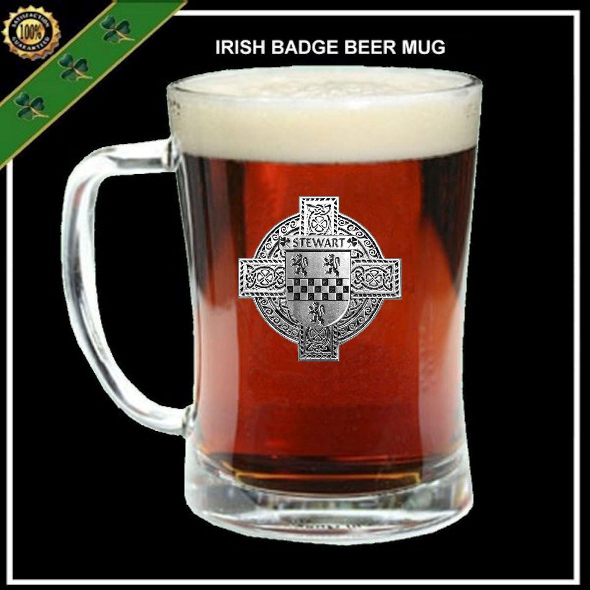 Stewart Coat of Arms Badge Beer Mug Glass Tankard