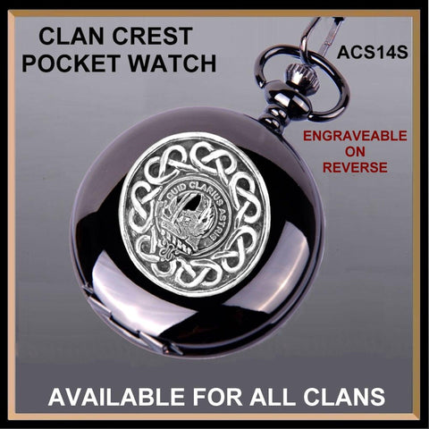 Baillie Clan Crest  Black Pocket Watch