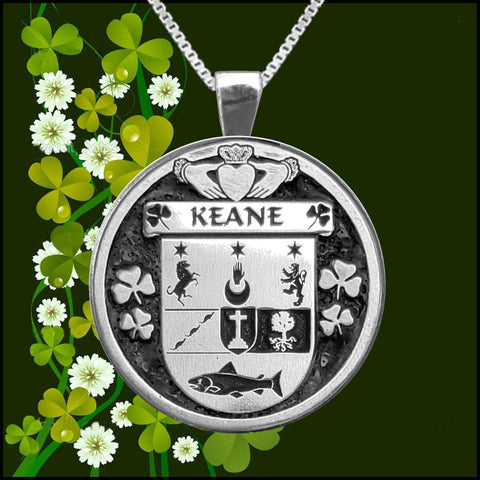 Shea Irish Coat of Arms Disk Pendant, Irish 