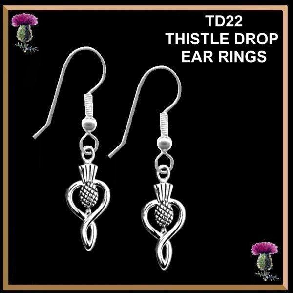 Thistle Drop Earrings - Sterling Silver