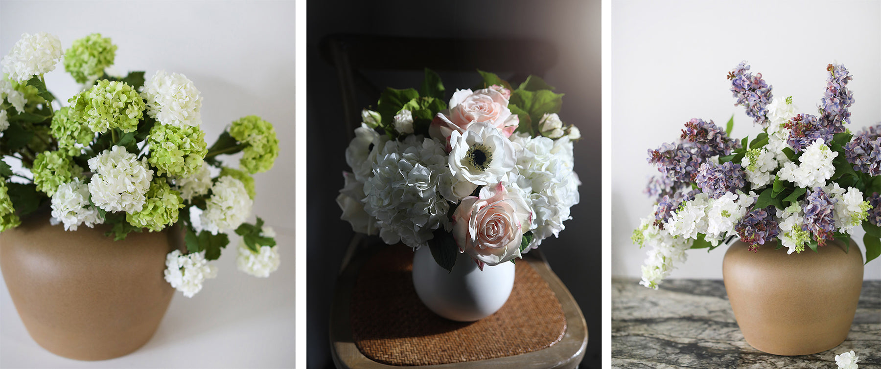 Artificial Flowers Arrangements with Roses and Lilacs
