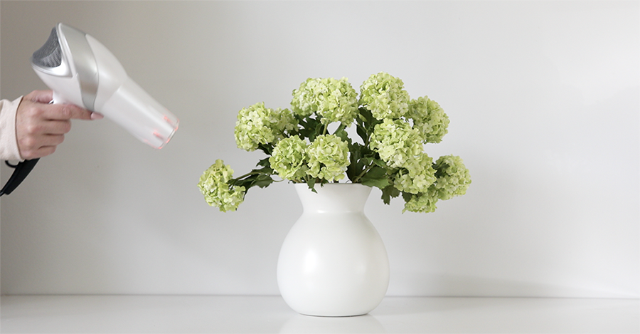 Care of Faux Flowers Dust with Hair Dryer