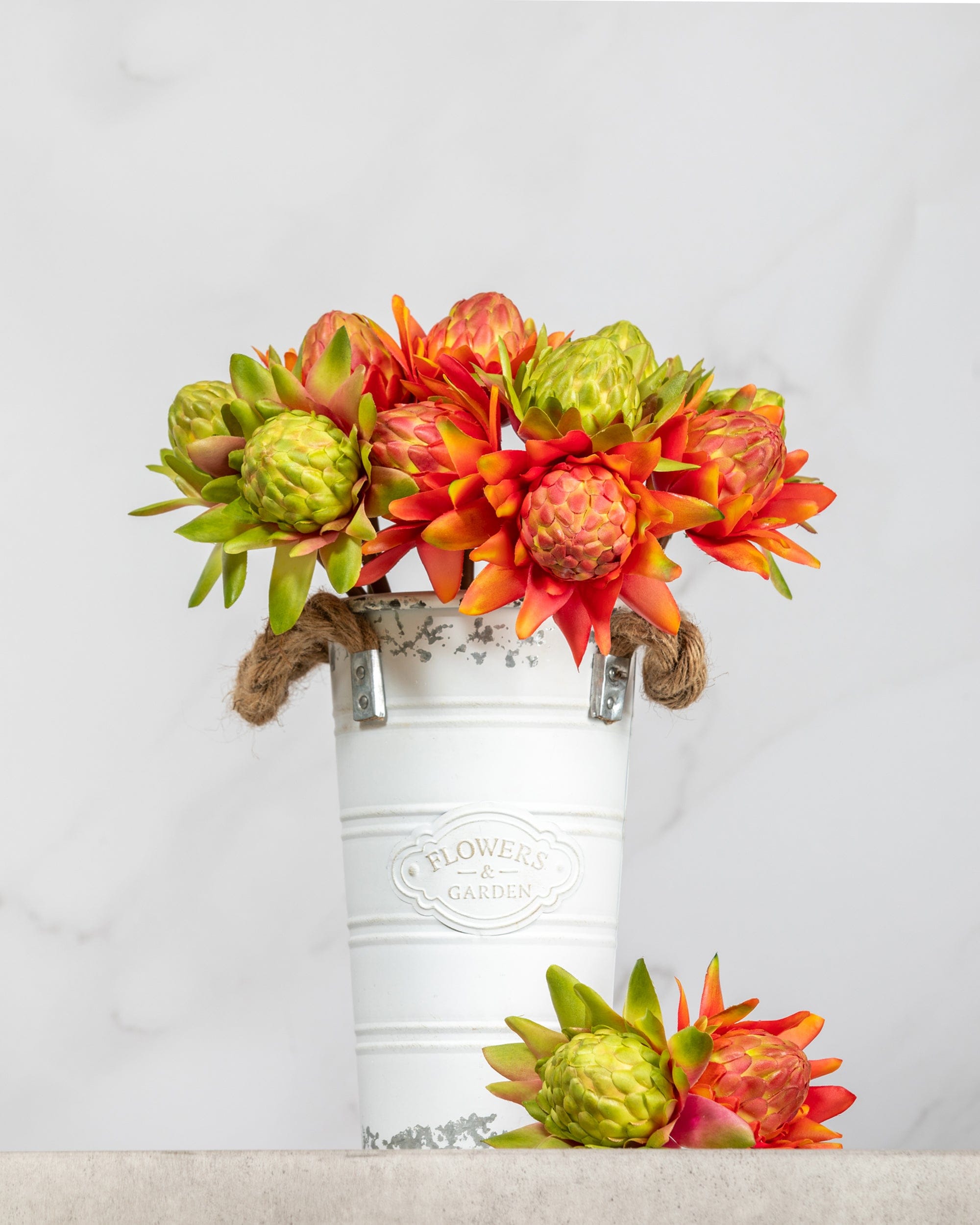 Artificial Coral Dahlia Flowers, Premium Faux Flowers