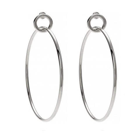 Lady Grey Link Hoops in Silver