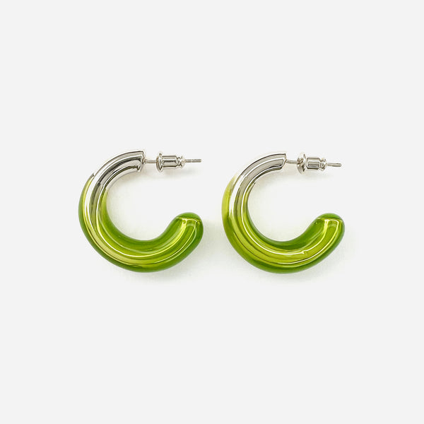 Infinity Hoops with Green Quartz in Silver – Lady Grey