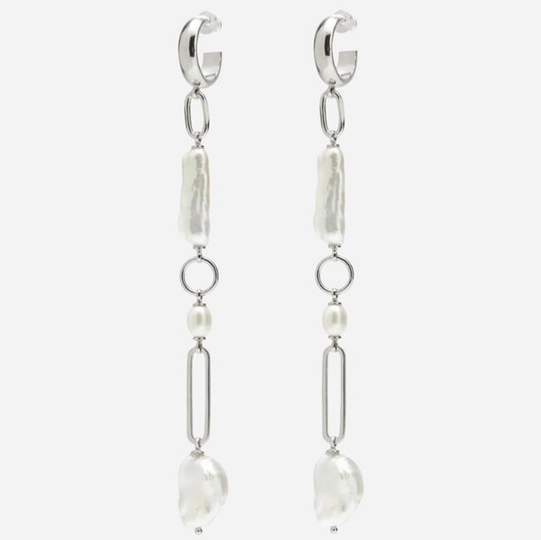 Stone Script Earring in Silver – Lady Grey