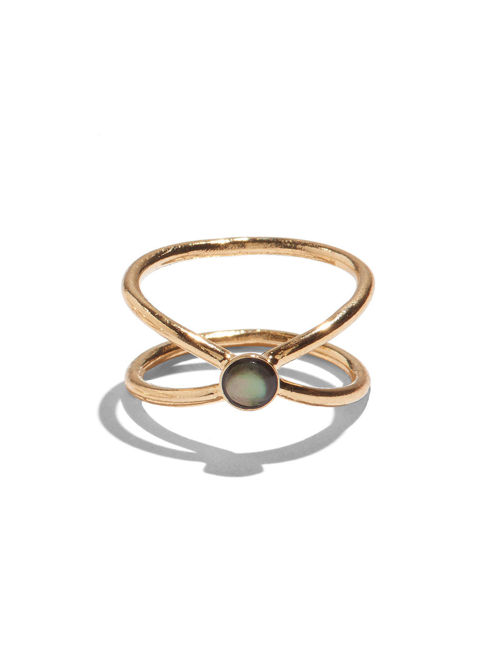 Aurora Ring in Gold Vermeil with Black Mother of Pearl – Lady Grey