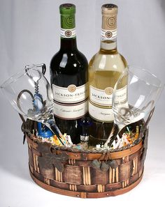 Wine gift basket for Easter