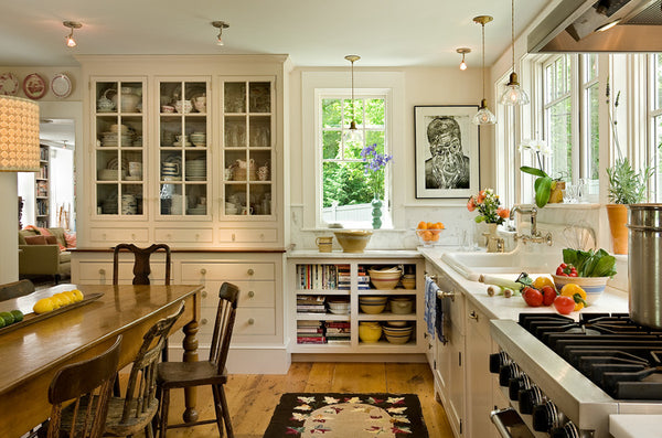 decorated kitchen with focal wall art