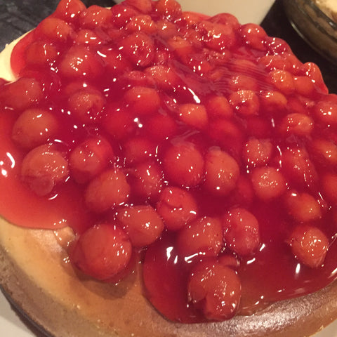 Homemade cherry cheesecake