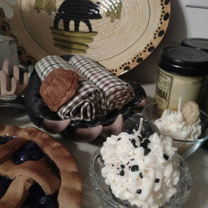 Customer Photo of dessert candles by Everything Dawn Bakery Candles with primitive country decor